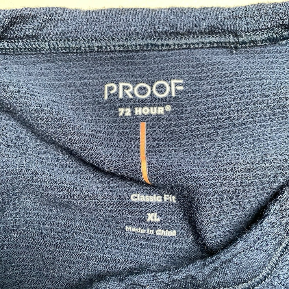 Proof 72 Hour Huckberry Merino Wool T Shirt XL Mens Crew Neck Classic Fit Navy - Picture 6 of 8